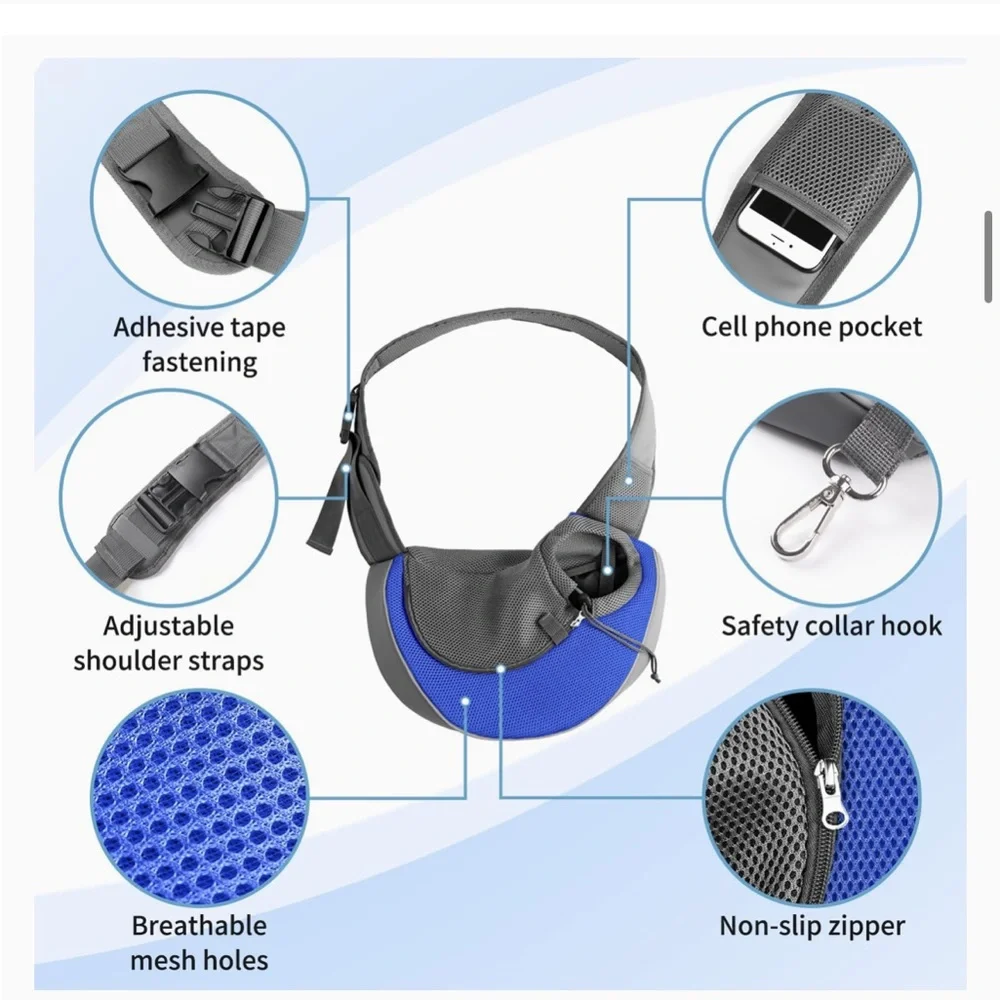 Pet Dog Sling Carrier Breathable Mesh Travel Safe Sling Bag Carrier